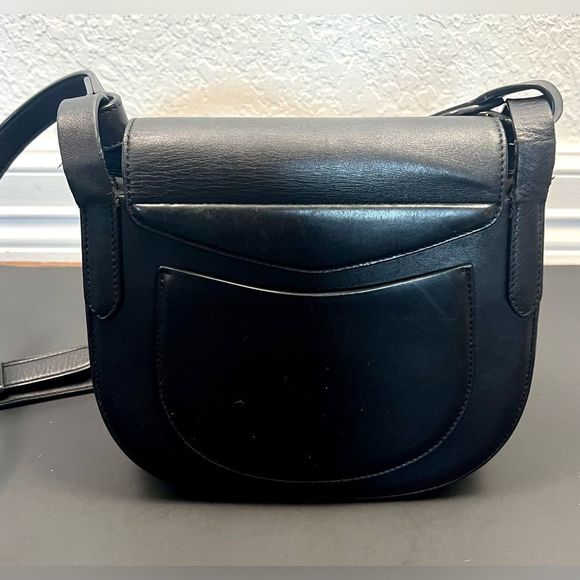 Michael Kors Daria Black Leather Saddle Crossbody Bag - Picture 2 of 16